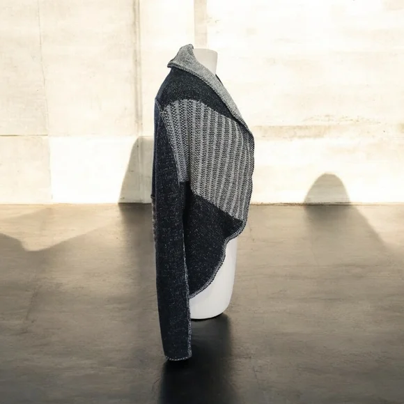 CAbi Black and Gray Open Front Cardigan - Picture 4 of 10